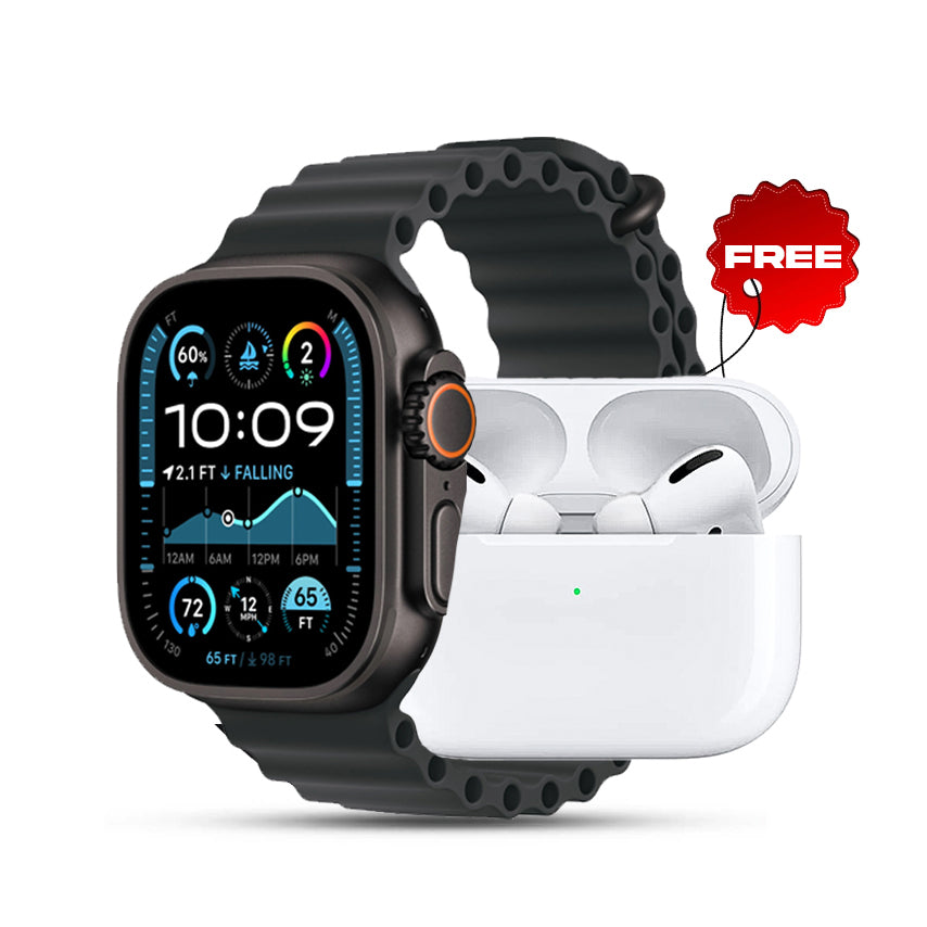 Ultra 2 Or 3 Smart Watch With Airpods Comfortable Wear Stylish Design.