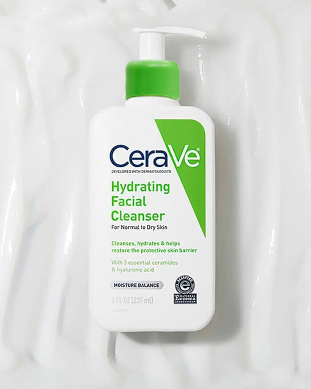CeraVe Hydrating Facial Cleanser – 8 fl oz (236 ml) | Gentle Face & Body Wash for Normal to Dry Skin