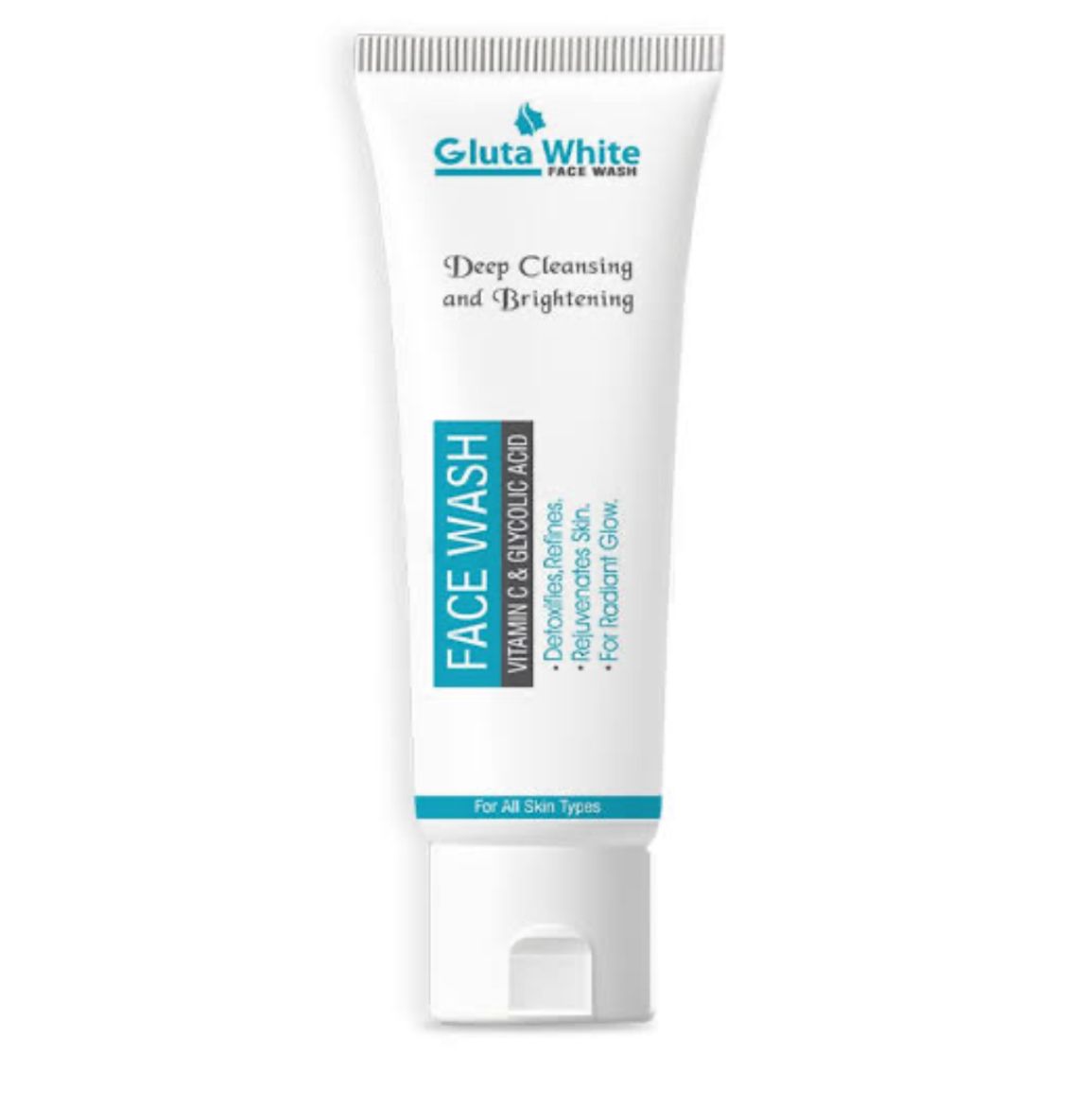 100ML - Gluta White Face Wash Deep Cleansing And Brightening With Vitamin C And Glycolic Acid Detoxifies Refines And Rejuvenates Skin For Radiant Glow